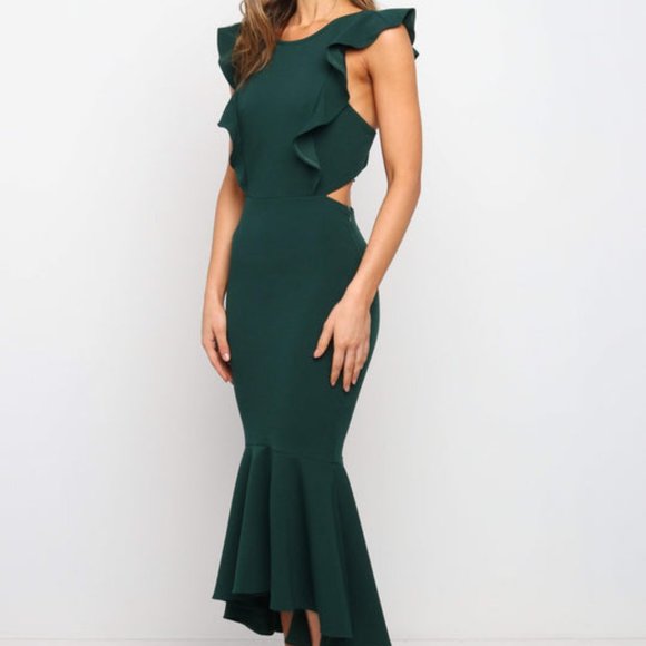 New PETAL & PUP AVANI DRESS IN EMERALD - Picture 3 of 8